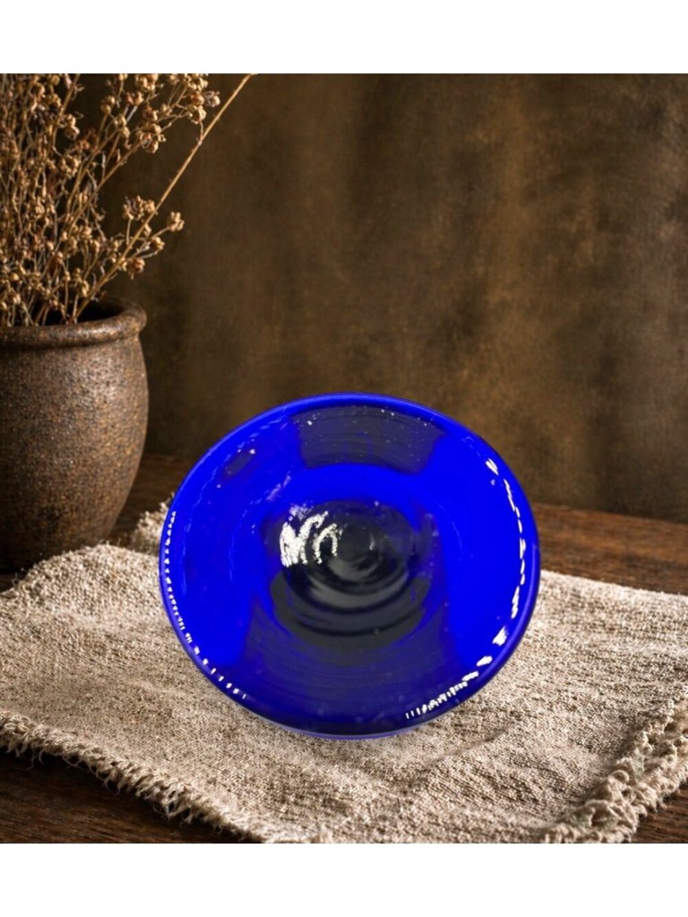 Libbey Premiere Cobalt Blue Tulip Goblets Set of 2 Vintage 1990s Blue Glassware - Picture 3 of 6